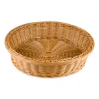 image of GET WB-1551-HY Polyweave Basket, 15-1/2" Dia. X 4-1/4"H, Round, PP, Honey, Dishwasher Safe, BPA-Free