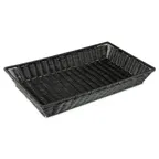 image of GET WB-1552-BK Polyweave Basket, 21" x 12-3/4" x 2-3/4" H, Black, Break‑Resistant Polypropylene