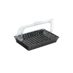 image of GET WB-1553-BK Clipper Mill Designer Polyweave Basket, 16-1/4" x 11" x 2-1/2"H, Rectangular, PP, Black