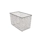 image of GET WB-303-MG Urban Renewal Breeze Basket, 15" x 8" x 10" H, Rectangular, Grey Powder-Coated Iron