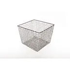 image of GET WB-304-MG Urban Renewal Breeze Basket, 14" x 14" x 11" H, Square, Powder Coated Iron, Metal Grey