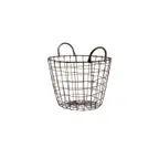 image of GET WB-318-MG Urban Renewal Breeze Basket, 11" Dia. x 7 3/4"H, Round, Metal Gray, Powder-Coated Iron