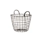 image of GET WB-319-MG Urban Renewal Breeze Basket, 13" Dia. x 9-1/2" H, Round, Iron, Metal Gray, BPA‑Free