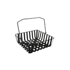 image of GET WB-560-BK Urban Renewal Harvest Basket, 12" x 12" x 4-1/4" Square, Black Metal Strap, Handle