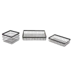 image of GET WB-662-MG Urban Renewal Wire Basket, 6" x 6" x 2", Square, Metal Gray