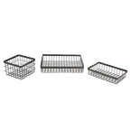 image of GET WB-664-MG Urban Renewal Wire Basket, 6" x 6" x 4", Square, Metal Gray