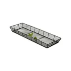 image of GET WB-706 Clipper Mill Display Basket, 22" x 7" x 2"H, Rectangular, Wire, Powder Coated Iron, Black