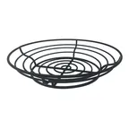 image of GET WB-720 Pastry Basket, 15" Dia. x 3" H, Round Wire Construction, Powder‑Coated Iron, Black Finish
