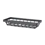 image of GET WB-941-MG Vector Food Serving Basket, 9" x 4" x 1 3/4", Rectangular, Wire, Metal Gray
