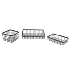 image of GET WB-962-MG Urban Renewal Wire Basket, 9" x 6" x 2", Rectangular, Metal Gray
