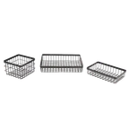 image of GET WB-964-MG Urban Renewal Wire Basket, 9" x 6" x 4", Rectangular, Metal Gray