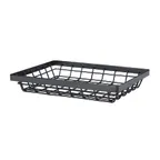 image of GET WB-971-MG Vector Food Serving Basket, 9" x 7" x 1 3/4", Rectangular, Wire, Metal Gray