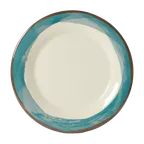 image of GET WP-10-DI-KNB Diamond Ivory Plate, 10.5" Dia Round Wide Rim, Melamine, Kanello Blue - 1 Dozen