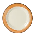 image of GET WP-10-DI-KNO Diamond Ivory Plate, 10.5" Round Wide Rim, Melamine, Kanello Orange - 1 Dozen