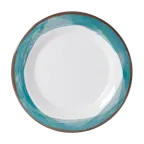 image of GET WP-10-DW-KNB Diamond White Plate, 10.5" Dia., Round Wide Rim, Melamine, Kanello Blue - Dozen