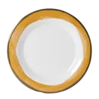 image of GET WP-10-DW-KNY Diamond White™ Plate, 10-1/2" Dia., Wide Rim, Melamine, Kanello Yellow - 1 Dozen