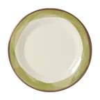 image of GET WP-9-DI-KNG Diamond Ivory™ Plate, 9" Round, Wide Rim, Melamine, Kanello™ Green - 1 Dozen