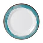 image of GET WP-9-DW-KNB - Diamond White 9" Round Plate, Wide Rim, Melamine Blue, BPA‑Free, NSF - 1 Dozen