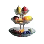 image of GET WS-10 Display Bowl Stand, 12" x 8" H Round, Chrome Metal Wire, Height 5"-9", Diameter 11"-14"