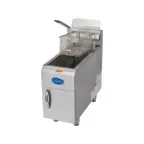 image of Globe GF15G Full Pot Countertop Gas Fryer w/ 15-lb Capacity, 1 Basket, Natural Gas, 26,500 BTU