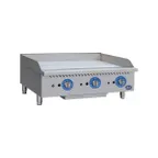 image of Globe GG36TG 36" Countertop Gas Griddle, Thermostatic Controls, 1" Steel Plate, 90.000 BTU