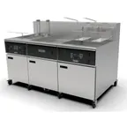 image of Giles EOF-10-10/FFLT/24 Multiple Battery Electric Fryer w/ (2) 55-Lb. & (1) 170-Lb. Vats, Auto Basket Lift