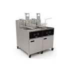 image of Giles EOF-20/20 Multiple Battery Electric Fryer w/ (2) 115-Lb. Frypots, Built-In Filtration, 2 Timers