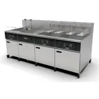 image of Giles EOF-20/FFLT/24/24 Multiple Battery Electric Fryer w/ (2) 155-Lb. & (2) 170-Lb. Vats, Auto Basket Lift