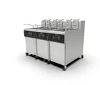 image of Giles GBF-80/80/80G Multiple Battery Gas Fryer w/ (3) 80-lbs Frypots, Built-In Filtration, Computer Control