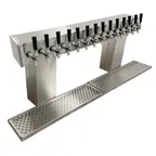 image of Glastender BRT-14-SS Bridge Draft Beer / Wine Dispensing Tower w/ (2) 6" Towers, 14 Faucets