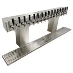 image of Glastender BRT-16-SS Bridge Draft Beer / Wine Dispensing Tower w/ (2) 6" Towers, 16 Faucets
