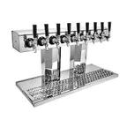 image of Glastender BT-12-PB Tee Draft Beer / Wine Dispensing Tower w/ (2) 5" Towers, 12 Faucets
