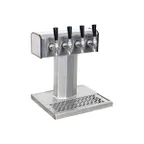 image of Glastender BT-4-MF Tee Draft Beer / Wine Dispensing Tower w/ (1) 5" Tower, 4 Faucets