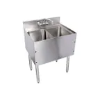 image of Glastender C-DSB-36R 36" 2 Compartment Underbar Sink w/ 1 Left Drainboard, Deck-Mount Faucet