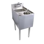image of Glastender C-MTS-14 14" 1 Compartment Underbar Sink w/ Splash-Mount Faucet, No Drainboards