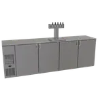 image of Glastender C1FB108-DD 108" Draft Beer Cooler – 20" Door, Interior, R290, 1/4 HP, NSF‑7 ETL Certified