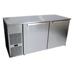 image of Glastender C1FL52 52" 2 Section Back Bar Cooler with Solid Door