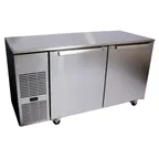 image of Glastender C1FU60 60" 2-Section Undercounter Refrigerator w/ 2 Solid Doors, 11.7 cu ft