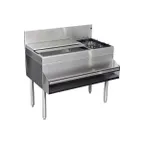image of Glastender CBB-42L-CP10 42" Underbar Ice Bin/Cocktail Station w/ 106-lbs. Ice, 8-Bottle Well