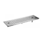image of Glastender DI-RF12 Drop-In Rinser Faucet Drain Tray, 12"W, 1/2" Tray Flange