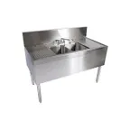 image of Glastender DSA-48-S 48" 2 Compartment Underbar Sink w/ 2 Drainboards, Splash-Mount Faucet