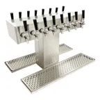 image of Glastender DT-16-MFR Double-Sided Draft Dispensing Tower w/ 4.25" Tower, 16 Faucets