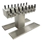 image of Glastender DT-16-SSR Double-Sided Draft Dispensing Tower w/ 6.75" Tower, 16 Faucets