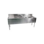 image of Glastender FSB-66R-S 66" 4 Compartment Underbar Sink w/ 1 Left Drainboard, Deck-Mount Faucet