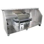 image of Glastender PBG96-18 50 lb. Ice Bin-96" Portable Bar-Stainless Steel Exterior