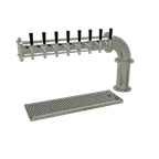 image of Glastender PC-8-MFR Draft Tower, 8‑SS Steel Faucets, Glycol‑Cooled, 1 4" Column, Mirror‑Finish