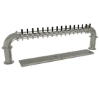 image of Glastender PP-16-MFR Pipe Draft Tower, 16 SS Faucets, Glycol, 2 4" Columns, Cold Plate, Drain Pan
