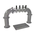 image of Glastender PP-4-SSR Pipe Draft Tower, Countertop, 4 Faucets, Glycol‑Cooled, 2 4" Columns, Stainless