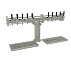 image of Glastender PT-10-MFR Draft Tower, 4" Column, 10 Stainless Steel Faucets Glycol‑Cooled, Mirror‑Finish