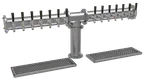 image of Glastender PT-14-SSR Draft Tower, Countertop, 14 Faucets, Glycol‑Cooled, 4" Column, Stainless Finish
